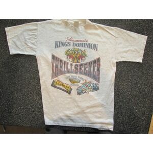 Vintage Paramount's Kings Dominion Shirt Mens Large Gray Thrillseeker 90s